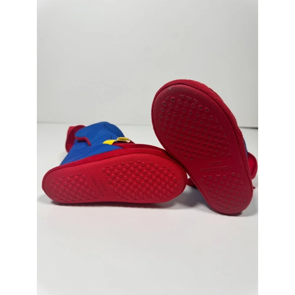 Superman Boys Shoes 9-10 Red‎ Royal Blue Round Toe Casual Slip On Caped Slipper